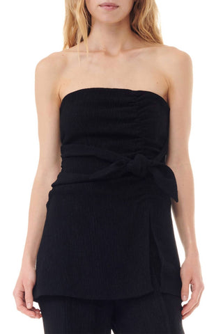 Ganni - Blusa sem alças em crepe elástico de viscose