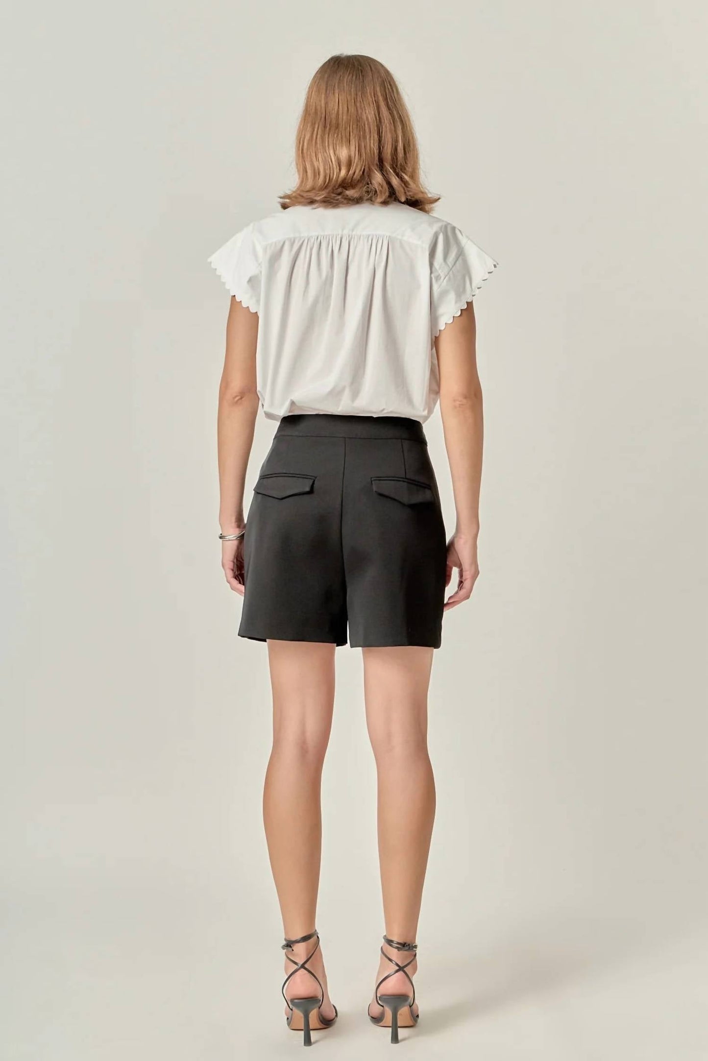 English Factory - Tally Scallop Trim Short Sleeve Shirt