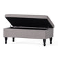 Dean Fabric Storage Wide Tufted Rectangle Ottoman - Gray