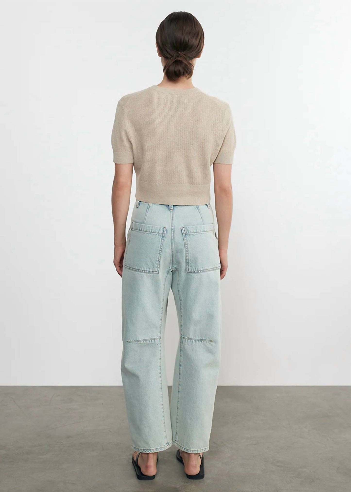 Enza Costa - Linen Open Knit Cropped Sweater