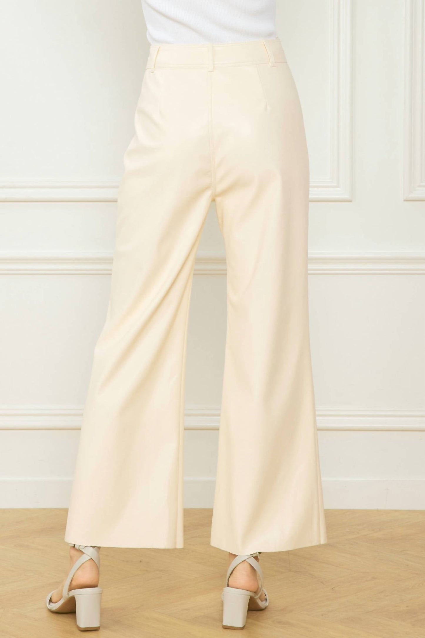Entro - Faux Leather Wide Leg Pant