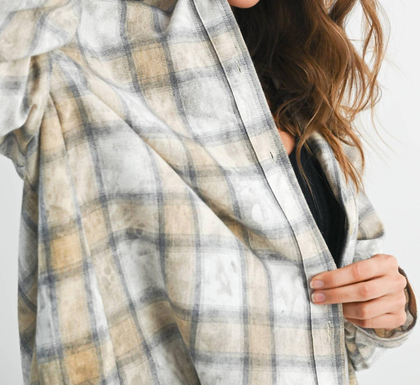 Aemi + Co - Laura Plaid Washed Flannel Button Up Shirt