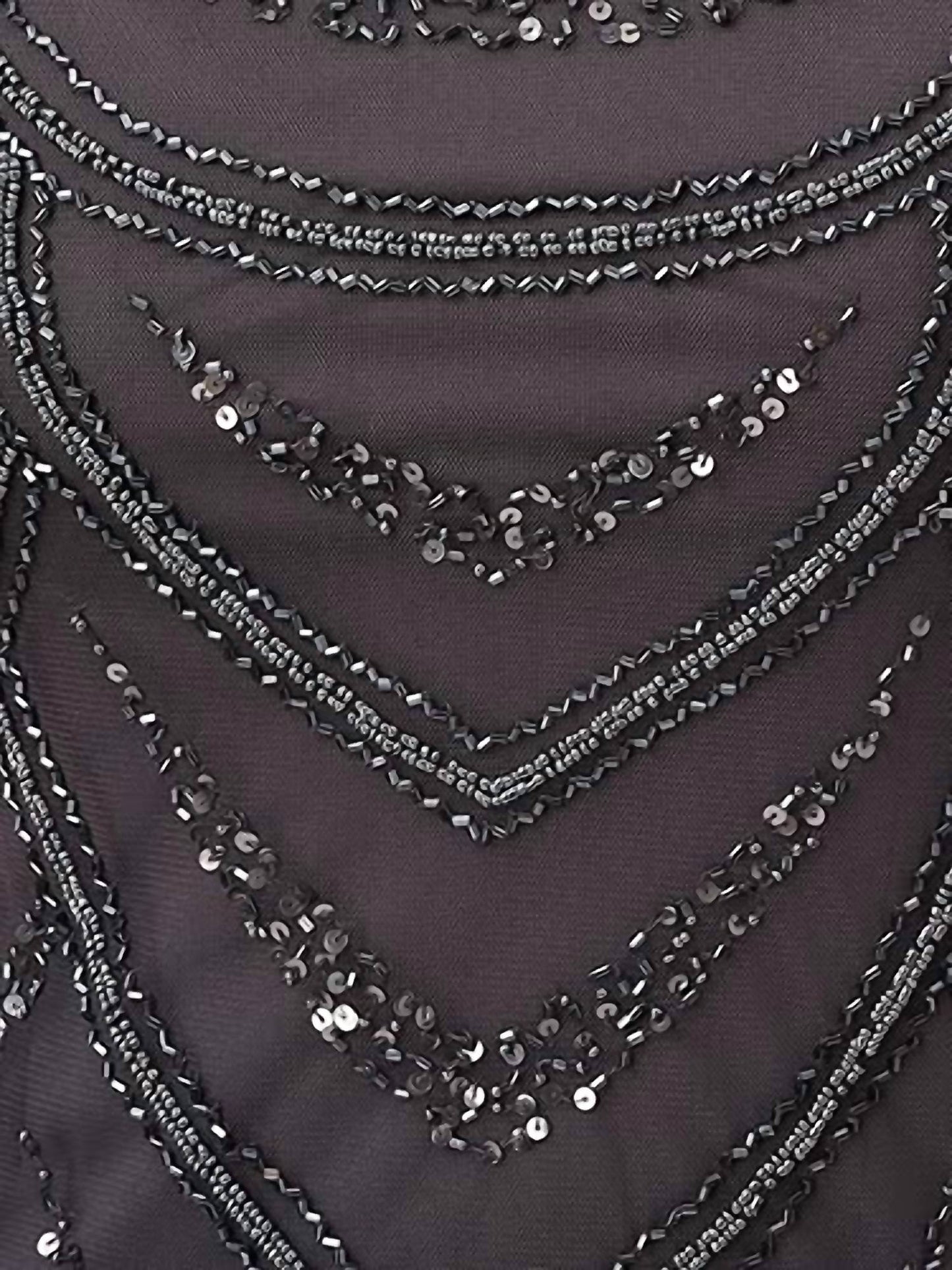 Adrianna Papell - Vestido com manga curta, decote canoa e contas