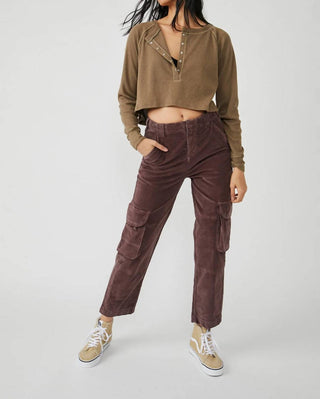 Free People - Calças Cargo Plush Hard Crushin'