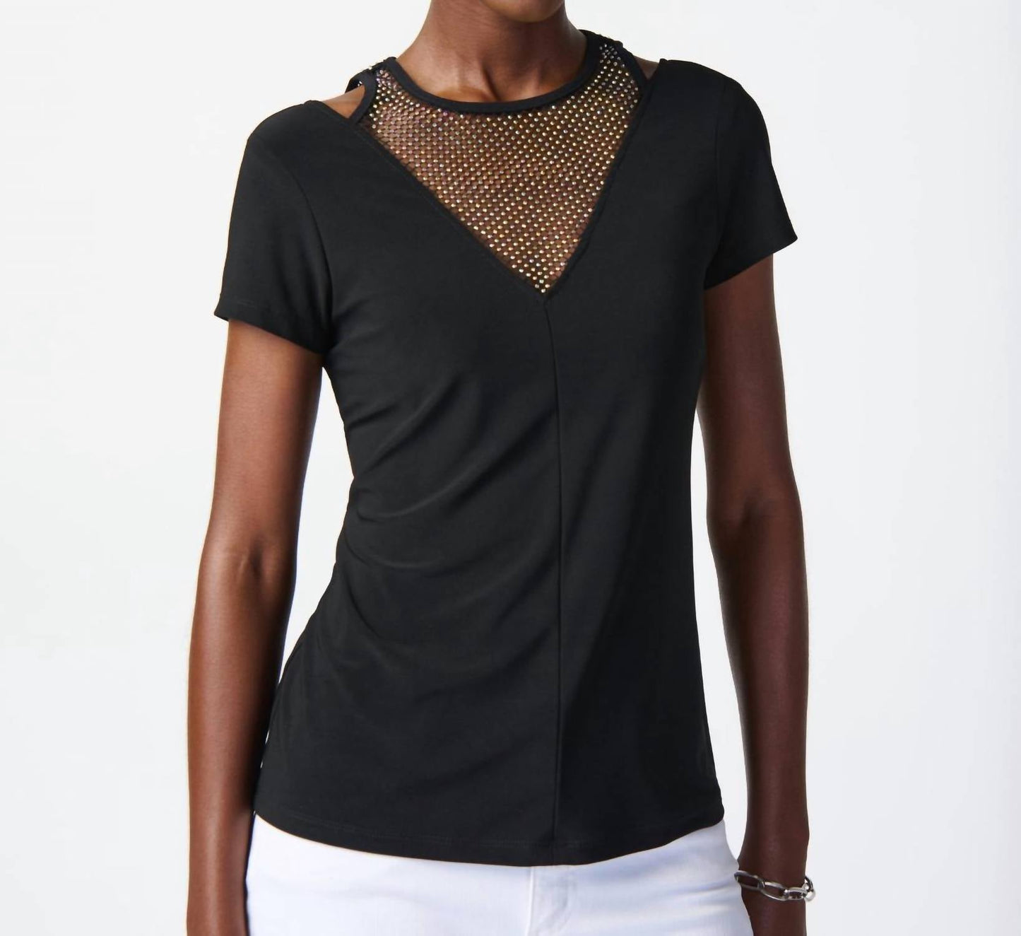 Joseph Ribkoff - Rhinestone Mesh Detail Top