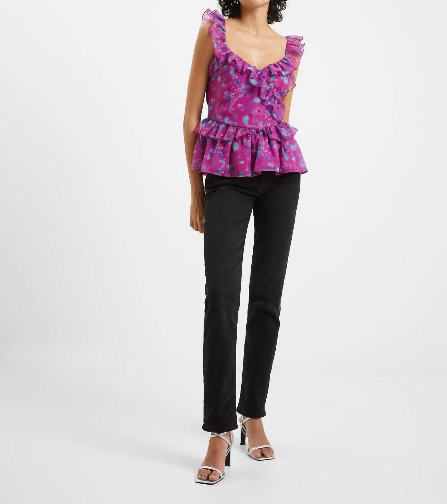 French Connection - ADEN BAI LUREX FRILL CAMI TOP