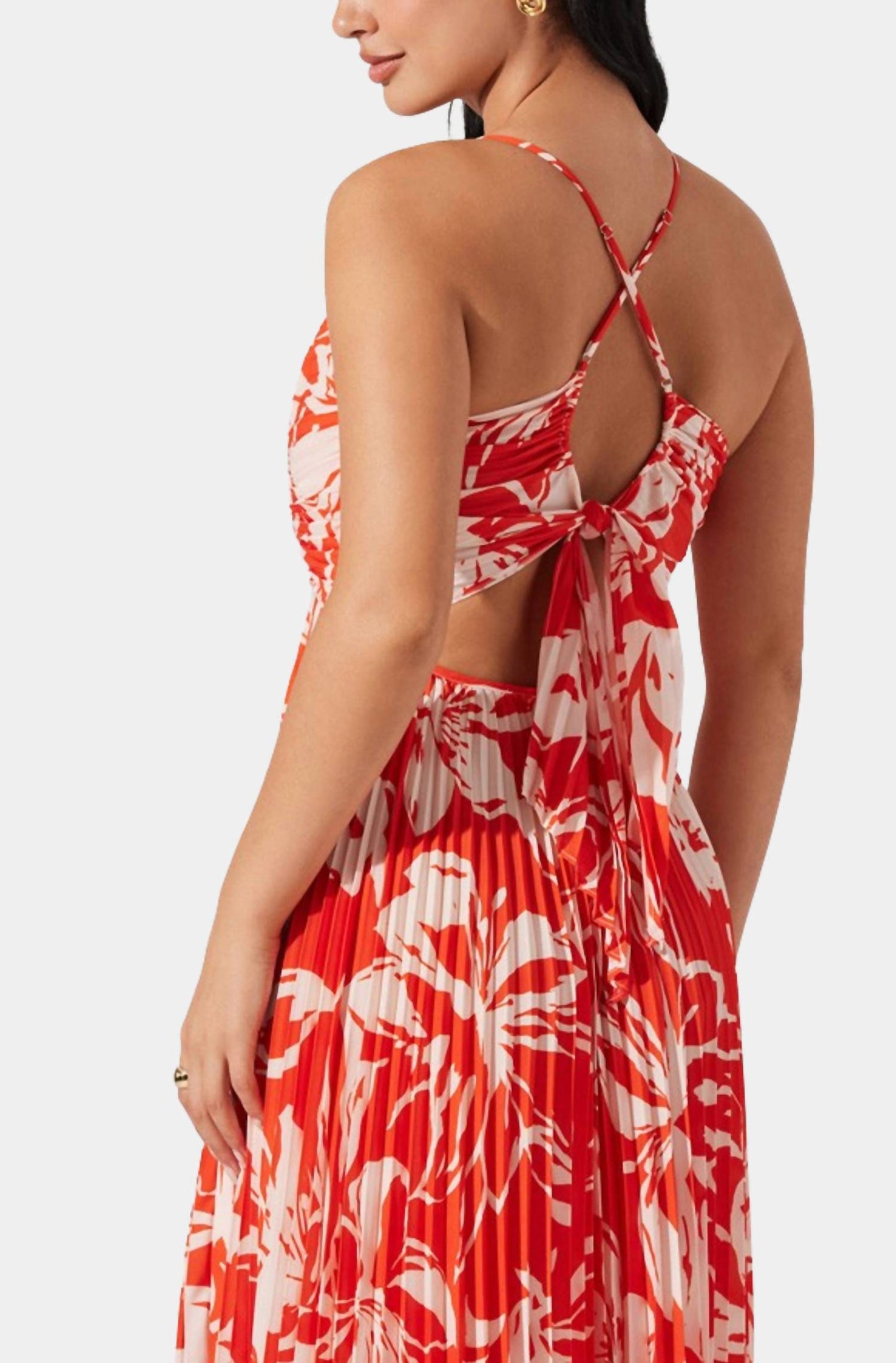 Astr - Blythe Floral Plisse Midi Dress