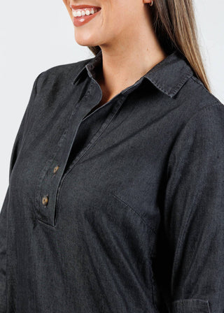 Hinson Wu - Women's Aileen Three Quarter Sleeve Denim Dress