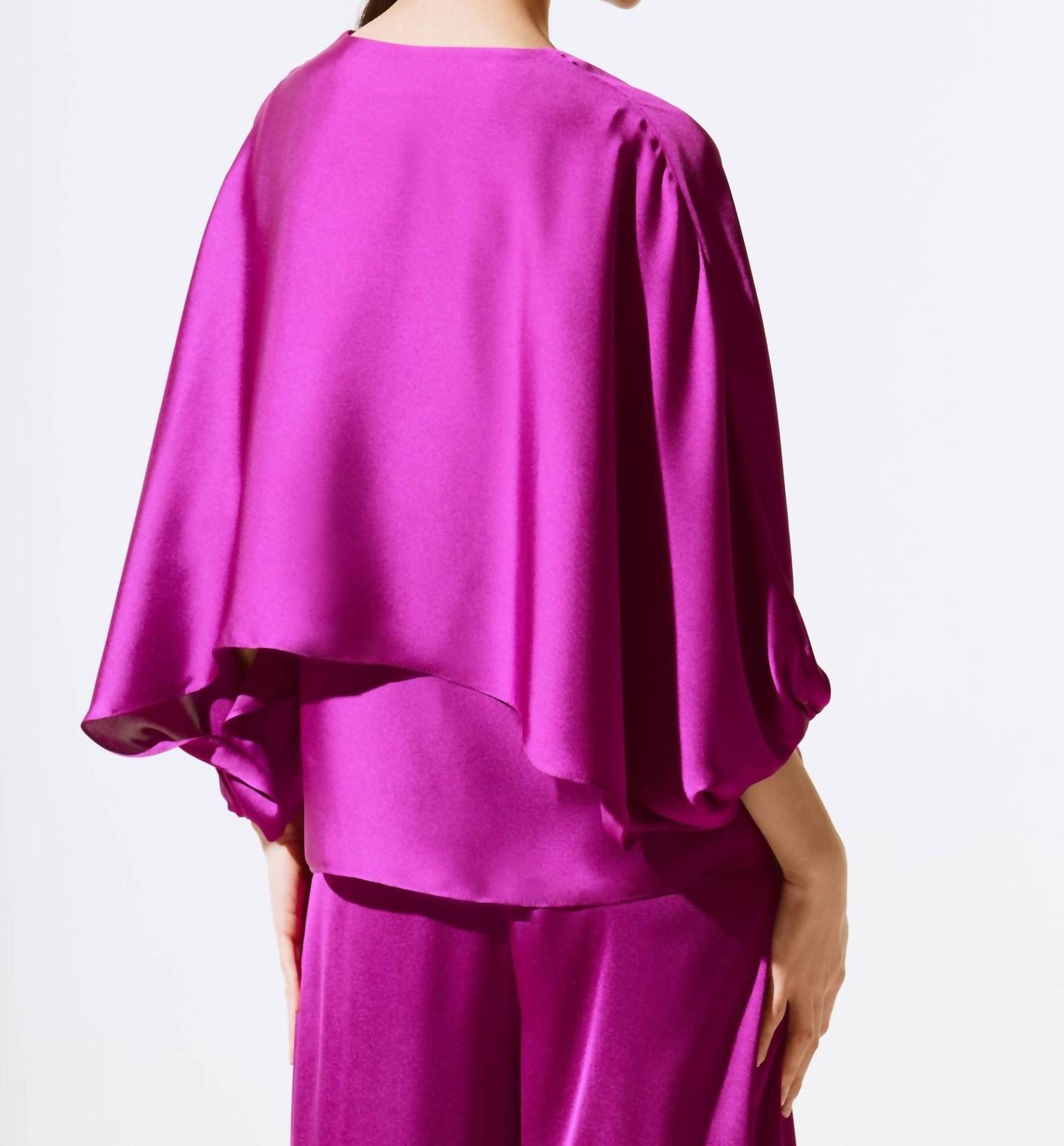 Joseph Ribkoff - Layered Batwing Sleeve Satin Top