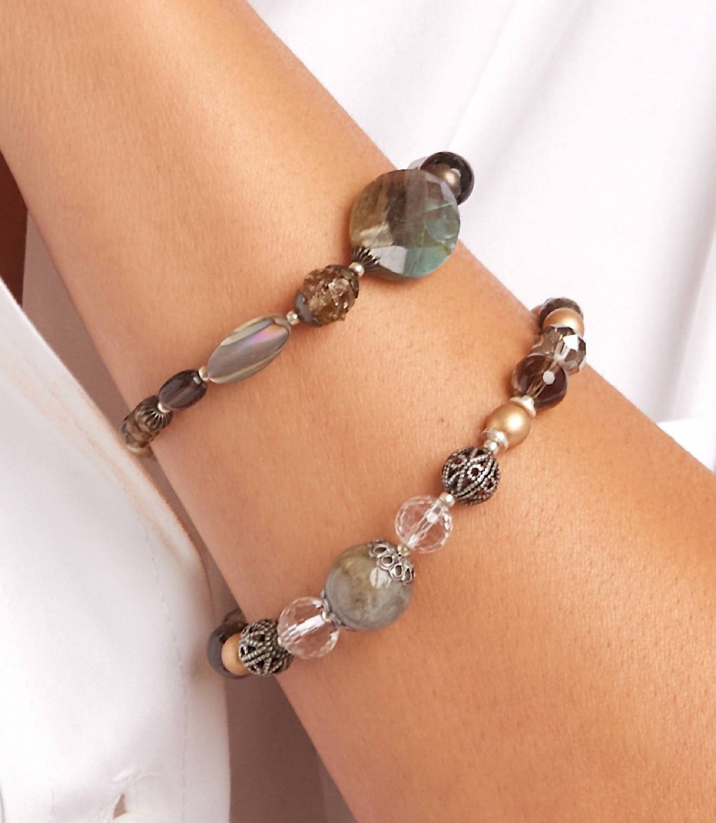 Anne Vaughan - Women's Labradorite Beaded Bracelet