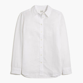 J.Crew - Camisa feminina com botões em mistura de linho