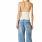 Steve Madden - Opal Floral Embroidered Crochet Knit Halter Top