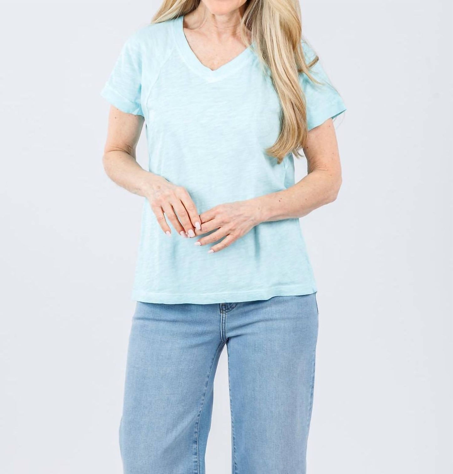 Elliott Lauren - Tina Raglan Short Sleeve V-neck Tee