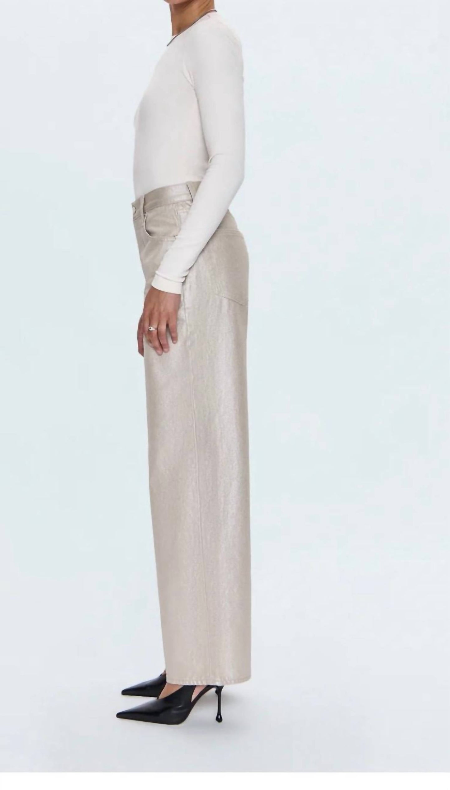 Pistola - Tate High Rise Bowed Wide Leg Jean