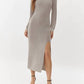Adelyn Rae - Estelle Metallic Knit Midi Dress