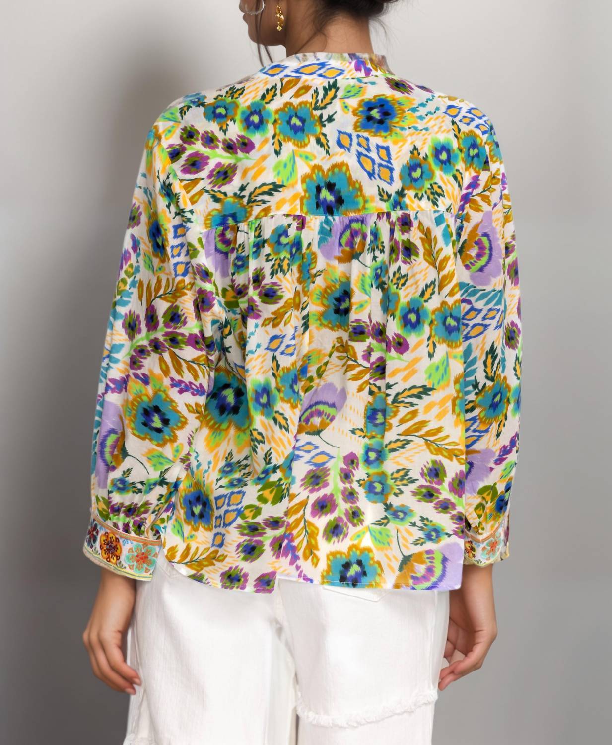 Johnny Was - Ikat Bloom Shirred Yoke Blouse