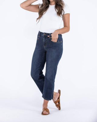Judy Blue - Calça jeans cropped de cintura alta e perna reta Center Stage