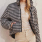 Dress Forum - Houndstooth Stand Collar Puffer Jacket