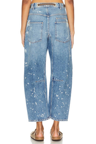 Free People - Moxie Low Slung Pull On Barrel Jeans