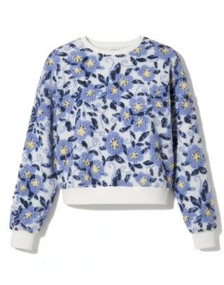 Baevely By Wellmade - Floral Bliss Sherpa Pullover