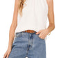 Vince Camuto Shirred Neck Sleeveless Top in New Ivory, Size Medium