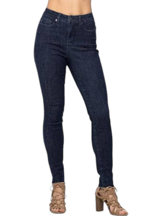 Judy Blue - Calça jeans skinny com controle de barriga e bainha crua