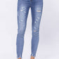 Judy Blue - High Waist Destroyed Button Fly Skinny Denim Jeans