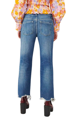 Free People - Calça Jeans Maggie de Cintura Média e Perna Reta