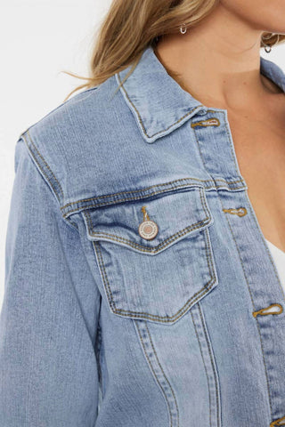 Kancan - Jaqueta jeans com bainha desfiada