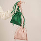 Lemiz - Women's Mini Bowie Drawstring Crossbody Leather Bag