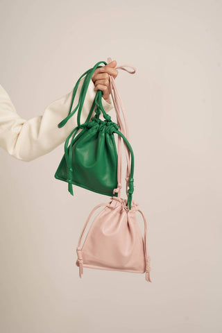 Lemiz - Bolsa feminina mini Bowie com cordão e tiracolo de couro