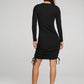 Chaser - Rouched Drawstring Crew Neck Dress