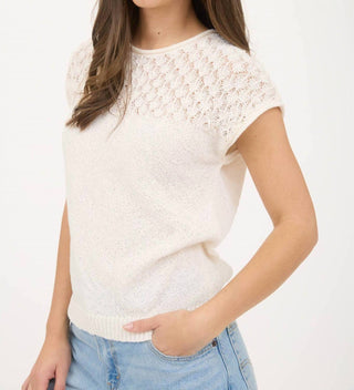 Blu Pepper - Eyelet Sweater Knit Top