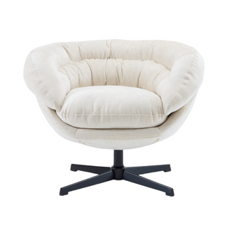 Beige Chenille Swivel Chair – Ergonomic Comfort with 360° Rotation by Christopher Knight Home-