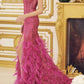 Nox Anabel - Fitted Feather Maxi Prom Dress