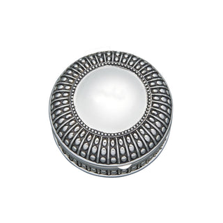 Creative Gifts International - Round Antique-Style Box with Beaded Detail - 4.5"