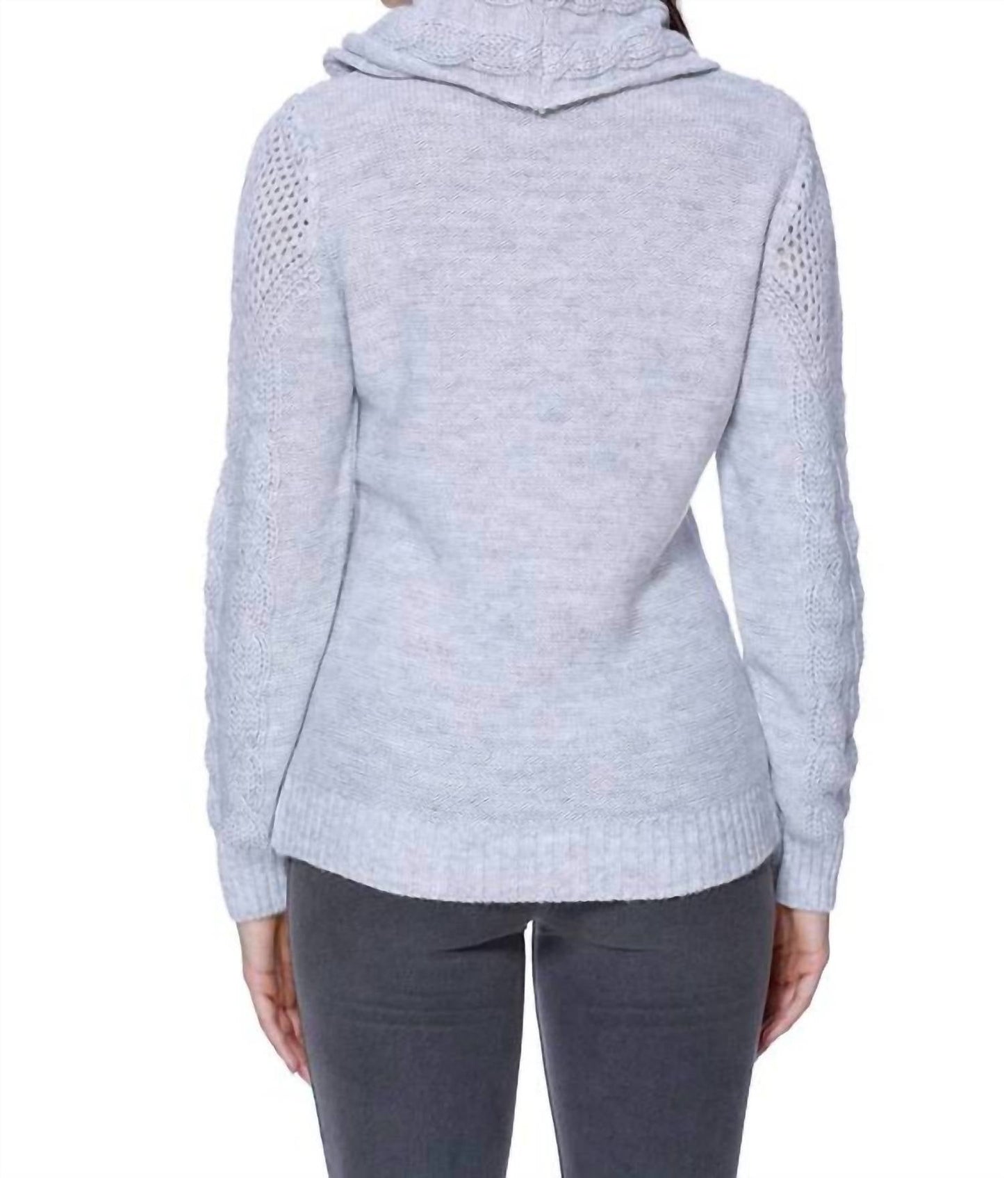 French Kyss - Juliana Cable Knit Sweater Attach Scarf