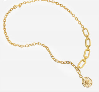 Omg Blings - Colar feminino de corrente oval com pingente removível