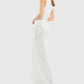 Mac Duggal - V-neck Sequin Wrap Waist Gown