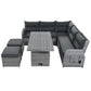 Outdoor Furniture Set Patio Rattan with Recliners and Tables