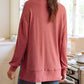 1 The Woman - Side Slits V-neck Loose Fit Tunic Top