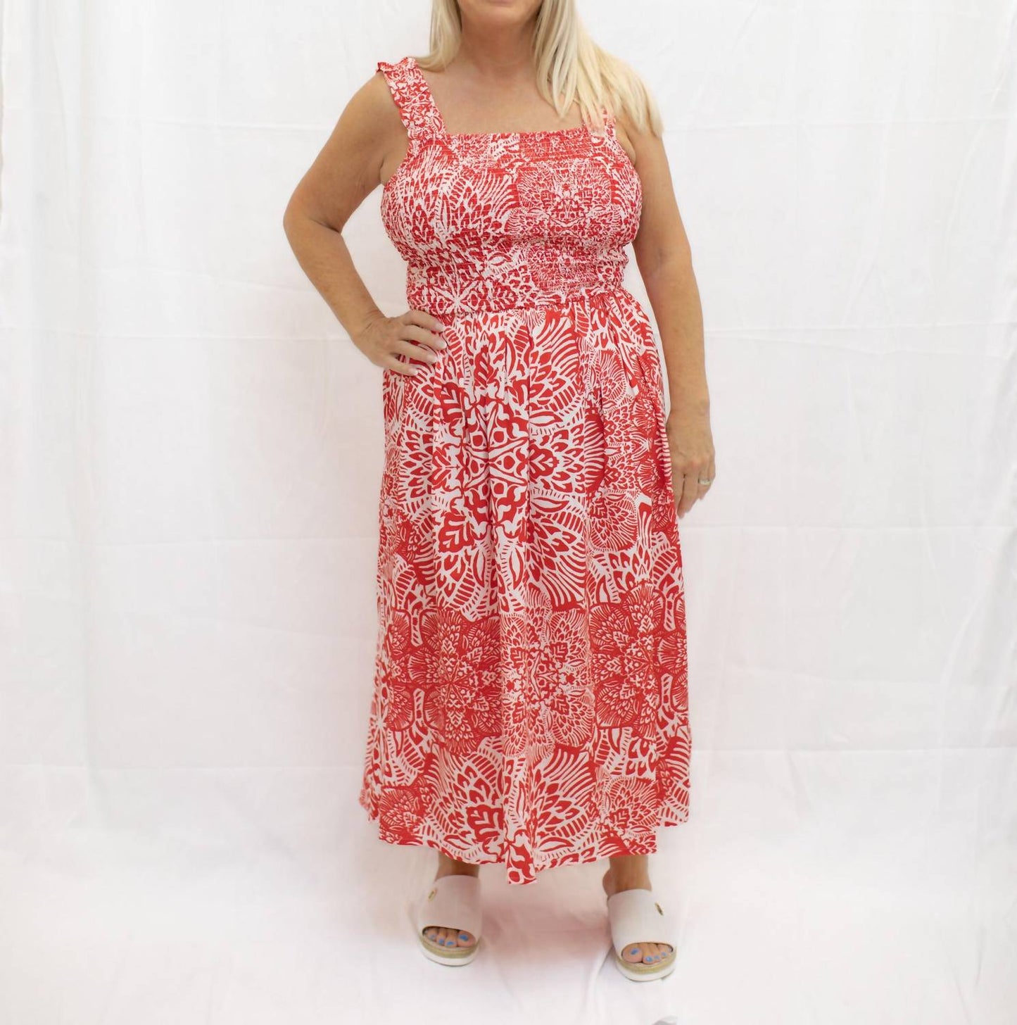 Charlie B - Women's Midi Smocked Dress