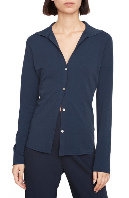 Vince Collared V Neck Cardigan Navy XSmall