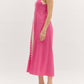 Entro - Slit hem oversized accented ricrac midi dress