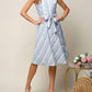 Doe And Rae - Halter Neck Multiple Stripe Midi Dress