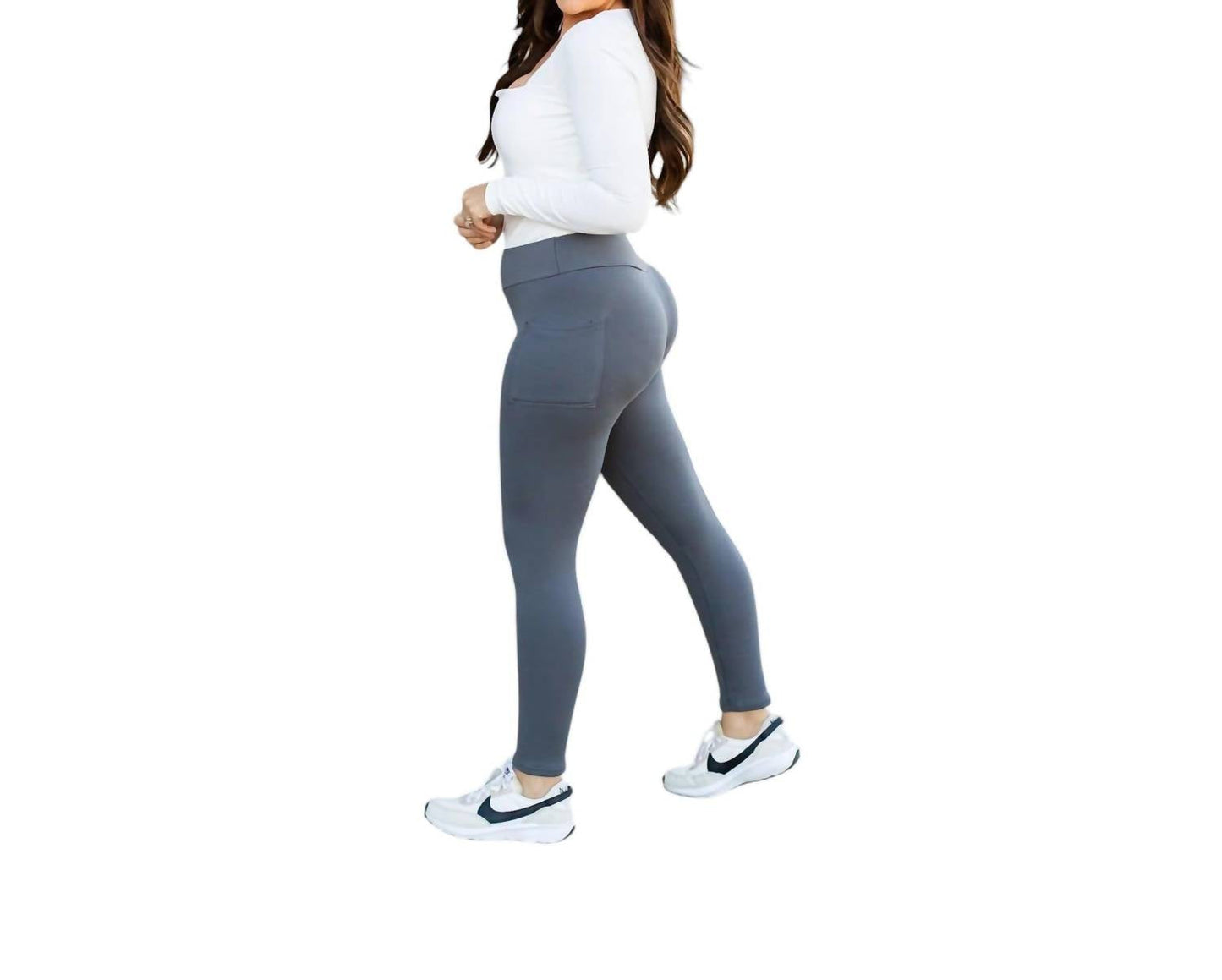 Julia Rose - Fleece Full Length Leggings With Pockets
