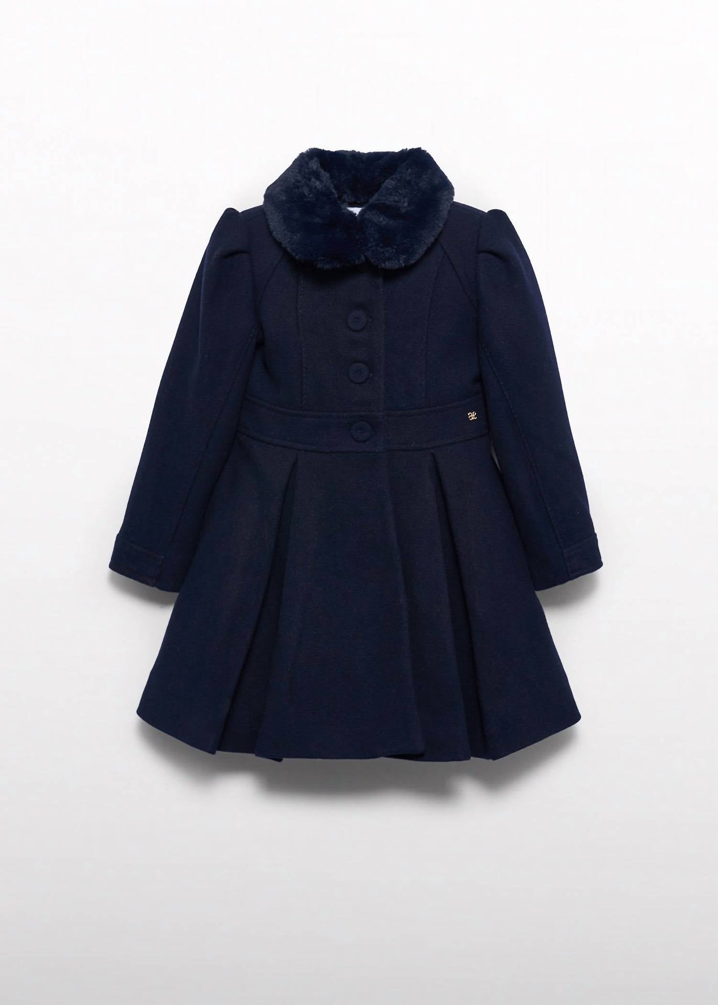 Abel & Lula - Girl's Cloth Coat With Fur Collar