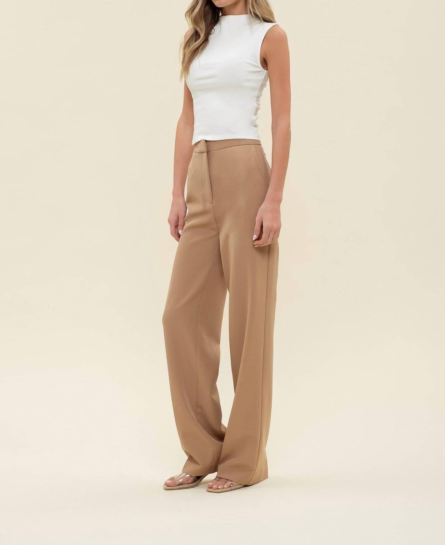 Blu Pepper - High Waist Straight Leg Dress Pants