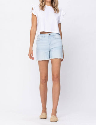 Judy Blue - Shorts de cintura alta com corte descolorido