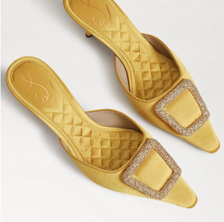 Sam Edelman - Sapatos Femininos Brit Kitten Heel Slip On Bico Fino Fashion